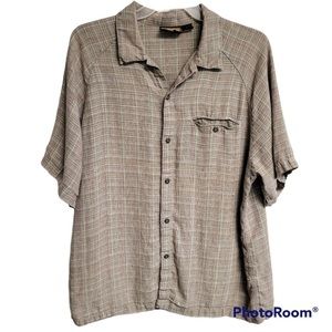 100% hemp breezy Patagonia short sleeve button up - size large fits XL